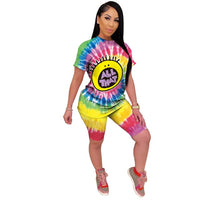 Printed O Neck Short Sleeve Top and Shorts 2 Piece Sets plus size avail - Divine Diva Beauty