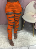 Hollow Out Lace Up Sexy Pencil Pants - Divine Diva Beauty