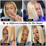 #4/613 Honey Blonde Bob Wig Straight Lace Wig Peruvian Human Hair Lace Front Human Hair Wigs With Transparent Lace Pre Plucked - Divine Diva Beauty
