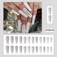 24Pcs Fake Nails With Designs Long Ballerina False Nails Detachable  Coffin french Nails Full Cover Nail Tips Press On Nails - Divine Diva Beauty