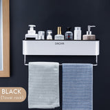 Bathroom Shelf Shower Caddy Organizer Wall Mount Shampoo Rack With Towel Bar No Drilling Kitchen Storage Accessories - Divine Diva Beauty