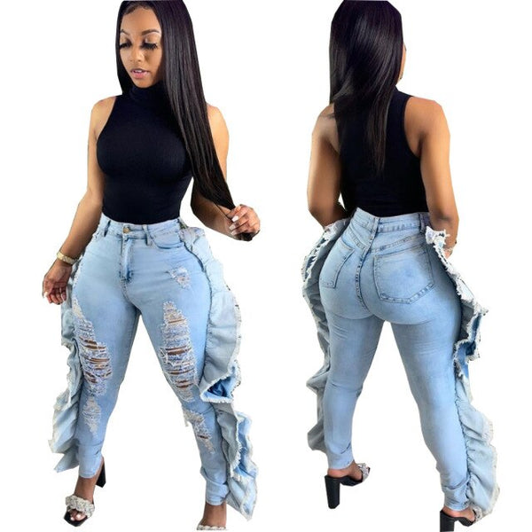 Ripped Hole jeans Pants plus size avail - Divine Diva Beauty