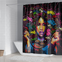 Black American Afro Woman Print Shower Curtain Bathroom Accessories Waterproof Bathtub Screen Toilet Lid Cover Home Decoration - Divine Diva Beauty