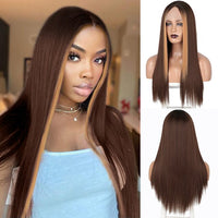 28 inch Long Straight Mix Synthetic Lace Wigs - Divine Diva Beauty