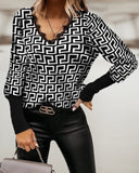 Print Tshirt Fashion Plus Size avail Off Shoulder  Asymmetric Long-sleeved Plaid Printed Tshirt - Divine Diva Beauty