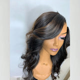 Slightly Colored With Medium Blonde Highlights U part Wigs Natural Wave Human Hair Wig - Divine Diva Beauty