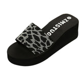 Leopard Slipper Platform Wedge Bath Slippers shoes - Divine Diva Beauty