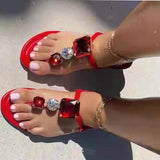 Open Toe Shoes Roman Crystal sandal Slides - Divine Diva Beauty