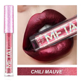 Glitter Metallic Liquid Lipstick Waterproof Shiny Shimmer Metal Lip Gloss Tint Non-Stick Cup Lipgloss Long Lasting Makeup