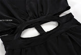 Sleeveless V-neck High Slit Hollow Out Bodycon Bandage Dress
