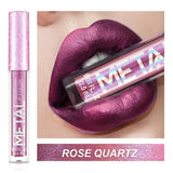 Glitter Metallic Liquid Lipstick Waterproof Shiny Shimmer Metal Lip Gloss Tint Non-Stick Cup Lipgloss Long Lasting Makeup