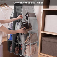 For Wardrobe Closet Transparent Storage Bag Hanging Handbag Organizer