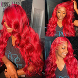 30 Inch Body Wave Lace Front Wigs  Hot Red Lace Front Human Hair Wigs Pre Plucked 13X4 Human Hair Lace Frontal Wig Remy