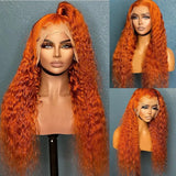 Ginger Curly Wig Human Hair with 13x4 Lace Front Wig Colored Orange Curly Human Hair Wigs for Women Pre Plucked Brazilian Hair