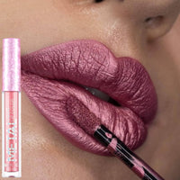 Matte Glitter Liquid Lip Gloss Makeup Waterproof Non-stick Cup Metal Lipstick Set Lasting Shiny Lip Color Tone Charming Lipstick