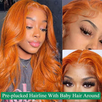 Brazilian Straight Human Hair Wigs Glueless lace Front Wig Orange Color Bob Wig T Part Lace Wigs Pink Color Lace Frontal WIgs