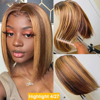 613 Blonde Wig Colored Bob Wig Human Hair Wigs Brazilian Human Hair Wig Glueless Bone Straight Bob Wig