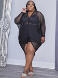 Large Size Dress Transparent See Through Chic and Elegant Woman Dress Plus Size