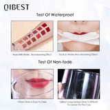 QIBEST Matte Liquid Lipstick Waterproof Long Lasting Lip Gloss Velvet Mate Nude Red Tint Tube Lipsticks Lipgloss Makeup Cosmetic