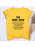 THE AUNTIE CODE Printed Aunt Shirts