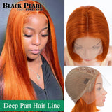 Brazilian Straight Human Hair Wigs Glueless lace Front Wig Orange Color Bob Wig T Part Lace Wigs Pink Color Lace Frontal WIgs