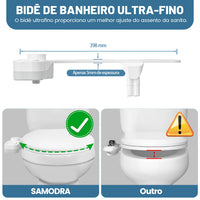 SAMODRA Non-Electric Bidet - Self Cleaning Dual Nozzle (Frontal and Rear Wash) Water Bidet Toilet Seat Attachment
