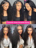 Curly Human Hair Wigs 40Inch 13x6 HD Lace Frontal Wigs Water Wave Transparent 360 Glueless Full Lace Wig Pre Plucked