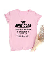 THE AUNTIE CODE Printed Aunt Shirts