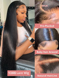Pre Cut No Glue 6X5 13x4 Glueless Wig Human Hair Ready To Wear Straight 13x6 360 Lace Frontal Wigs For Women Human Hair Prepluck