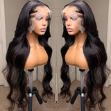 13x6 Lace Front Human Hair Wigs Body Wave Lace Frontal Wigs 30 Inch Transparent Loose Water Wave Wigs PrePluck 250% - Divine Diva Beauty