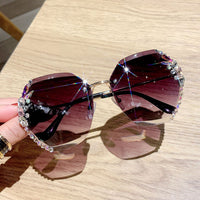 Vintage Rimless Rhinestone Sunglasses