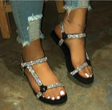 Flat Sandals Women Fashion Summer Rhinestone Women Sandal Outdoor Beach Shoes