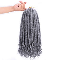 6Packs Goddess Faux Locs Crochet Hair 16 Inch Straight Goddess Locs with Curly Ends Synthetic Crochet Hair Braids(1B#) 16 Inch 1B# - Divine Diva Beauty