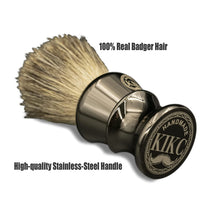 KIKC Men’s Beard Shaving Brush, Women’s Leg and Arm Shaving Brush for Shaving Cream, with Pure Badger Hair, Metal Handle, Saloon Cleaning Tool, Shaving Brush Kit for Safety Razor, Straight Razor gray - Divine Diva Beauty