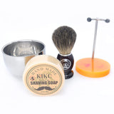 KIKC Men’s Beard Shaving Brush, Women’s Leg and Arm Shaving Brush for Shaving Cream, with Pure Badger Hair, Metal Handle, Saloon Cleaning Tool, Shaving Brush Kit for Safety Razor, Straight Razor gray - Divine Diva Beauty