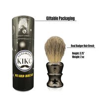 KIKC Men’s Beard Shaving Brush, Women’s Leg and Arm Shaving Brush for Shaving Cream, with Pure Badger Hair, Metal Handle, Saloon Cleaning Tool, Shaving Brush Kit for Safety Razor, Straight Razor gray - Divine Diva Beauty