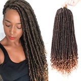 6Packs Goddess Faux Locs Crochet Hair 16 Inch Straight Goddess Locs with Curly Ends Synthetic Crochet Hair Braids(1B#) 16 Inch 1B# - Divine Diva Beauty