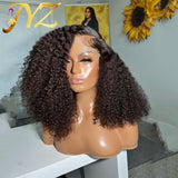 13x4 Afro Kinky Curly Lace Front Human Hair Wigs Lace Frontal Wig Curly Human Hair Remy Brazilian Side Part Pre-Plucked