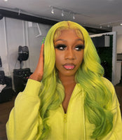 Green 13x6 Transparent Lace Front Wig Body Wave Wigs 613 Colored 13x4 Lace Front Blonde Human Hair Pre Plucked Wigs