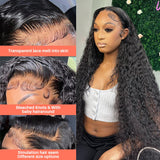 Brazilian 30 40 Inch Transparent 13x4 Curly Lace Front Human Hair Wigs 250 Density 13x6 Deep Wave Frontal Wig Remy - Divine Diva Beauty