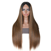 Honey Blonde V Part Wig Human Hair No Leave Out Straight Upgrade U Part 100% Human Hair Wig No Glue No Lace 4#/27 Highlight