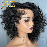 Rose Curly Fumi Human Hair Wig 13x4 Lace Front Human Hair Wig Deep Curly  Bouncy Virgin Brazilian Pixie Cut