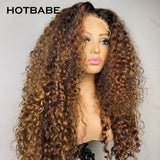 250 Density Ombre Honey Blonde Water Wave HD Lace Frontal Wig Brazilian 13x4/13x6 Lace Front Wig Colored Human Hair Wig