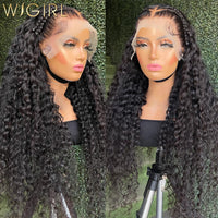 Brazilian 30 40 Inch Transparent 13x4 Curly Lace Front Human Hair Wigs 250 Density 13x6 Deep Wave Frontal Wig Remy - Divine Diva Beauty