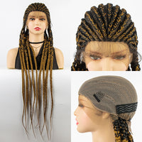 Braided Wigs Cornrow Box Braids Wig With Baby Hair Full Lace Wigs Synthetic Lace Front Wig Braid African