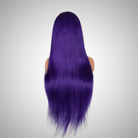 Purple 613 Colored 13x6 Transparent Lace Frontal Wigs Human Hair Wig Brazilian Remy Hair Glueless Full Lace Wigs SALE