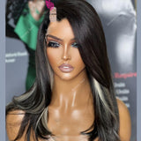 Highlights Platinum Blonde V Part Wigs 100% Human Hair Wig Unprocessed Virgin Ombre Grey Gray Bone Straight Peruvian Upart