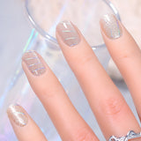 24Pcs Charming Sparkling Purple Long Coffin False Nail Press On Nail Tips Girl Decoration Crystal Fake Nail With Design