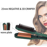 2 In1 Triple Barrel Hair Curler iron Comb with LCD Display 25mm Curling Iron Electric Wand Styling Tool