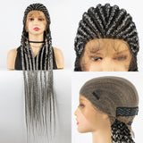 Braided Wigs Cornrow Box Braids Wig With Baby Hair Full Lace Wigs Synthetic Lace Front Wig Braid African